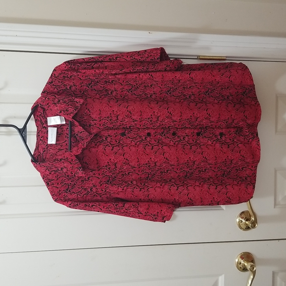 3/$15 Elisabeth red blouse sz 16 petite